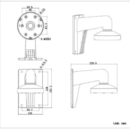 Hikvision DS-1273ZJ-135 aluminium wandbeugel
