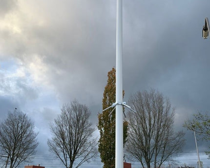 AlarmsysteemExpert.nl Cameramast verplaatsbaar aluminium 4 meter Ø 90mm met tegelframe