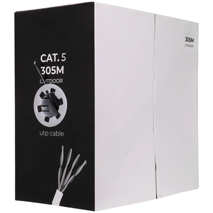AlarmsysteemExpert.nl Netwerkkabel CAT5e UTP, 305 mtr, Solid aders, Outdoor kabel