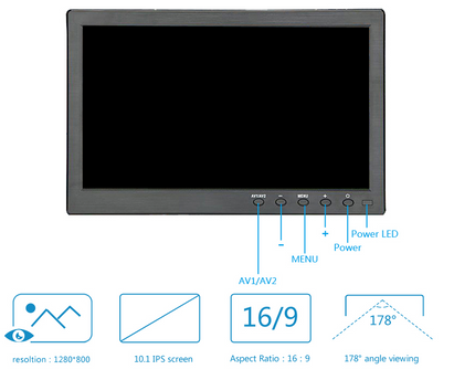 AlarmsysteemExpert.nl TFT 10" Full HD monitor incl. montagebeugel voor aan wand