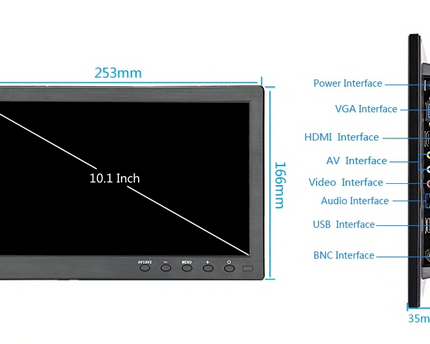 AlarmsysteemExpert.nl TFT 10" Full HD monitor incl. montagebeugel voor aan wand