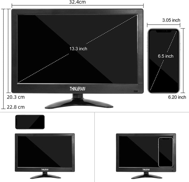 AlarmsysteemExpert.nl TFT 13" Full HD monitor incl. montagebeugel voor aan wand of bureau DEMO MODEL