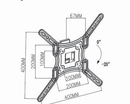 AlarmsysteemExpert.nl TV-muurbeugel, draai - kantelbaar, voor 23 - 55", Max. 40 kg., 1 scharnierpunt