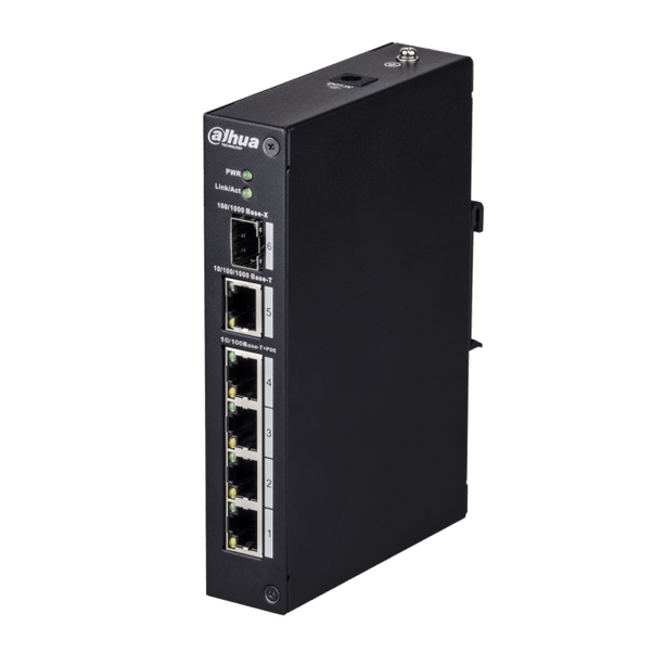 Dahua DH-PFS3106-4ET-60, 4xPoE poorten, 1x Uplink 1x SFP-poort Gigabit
