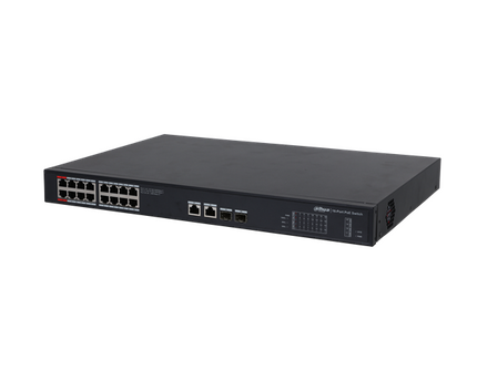 Dahua PFS3220-16GT-240 16x PoE Gigabit 2x SFP en 2x RJ45 Uplink