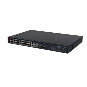 Dahua PFS3228-24GT-360 24x PoE Gigabit Switch 360W 2x SFP en 2x RJ45 Uplink