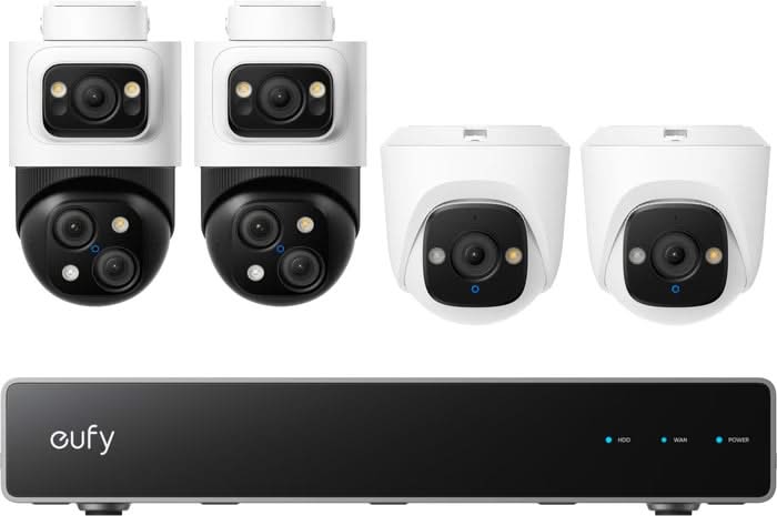 Eufy Beveiligingscamera set; PoE recorder, 2x Turret en 2x PTZ camera