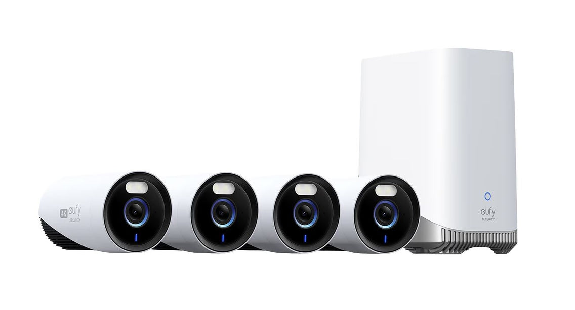 Eufy E330 4-pack cameraset (WIFI vaste voeding) met Homebase 3