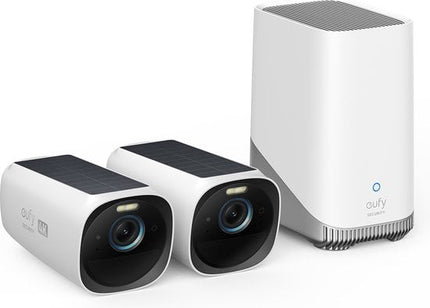 Eufy Eufycam E40, Duopack met 2 draadloze 2K camera's en Homebase 3