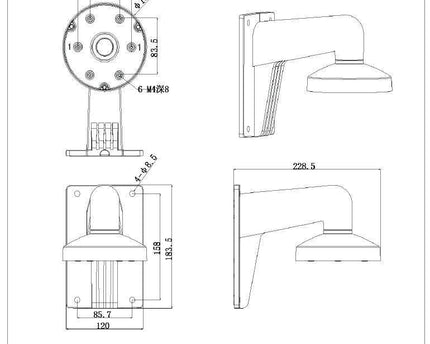 Hikvision DS-1273ZJ-135 aluminium wandbeugel