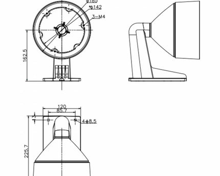 Hikvision DS-1273ZJ-DM26 aluminium wandbeugel