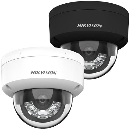 Hikvision DS-2CD2143G2-LIS2U Zwart, 4MP Dome Netwerk Camera AcuSense Smart Hybrid Light PoE en 2x Microfoon