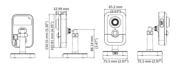 Hikvision DS-2CD2443G2-IW-2.8mm cubecamera 4 mp, IR en microfoon, WiFi, micro SD slot