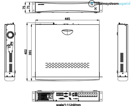 Hikvision DS-7716NXI-I4/16P/S AcuSense NVR 16 kanaals 4K recorder, tot 12mp, 4x SATA, 16x PoE