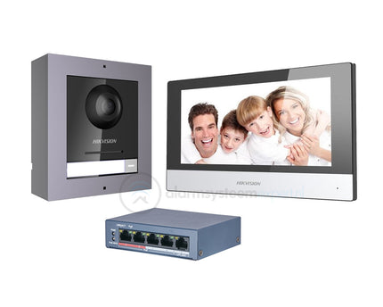Hikvision DS-KIS602 Complete Intercom KIT met PoE Switch