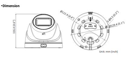 Hikvision HWI-T640HA-Z 4MP motorzoomlens Turret camera, PoE, Micro SD slot, IR, Acusense