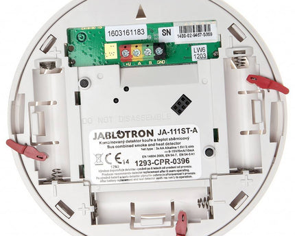 Jablotron JA-111ST-A BUS gecombineerde rook- en hitte detector met brand en inbraaksirene