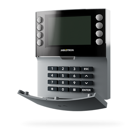 Jablotron JA-115E-GR, Bedraad bedienpaneel met toetsenbord, LCD en RFID lezer