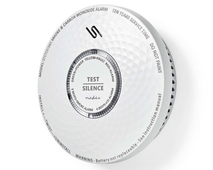 Nedis DTCTCS10WT, Rook-Koolmonoxidemelder, Klein Design, Sensor, Levensduur Batterij van 10 Jaar