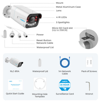 Reolink P430, 8Mp/4K slimme detectie Spotlight 5x Zoom PoE 2 weg audio